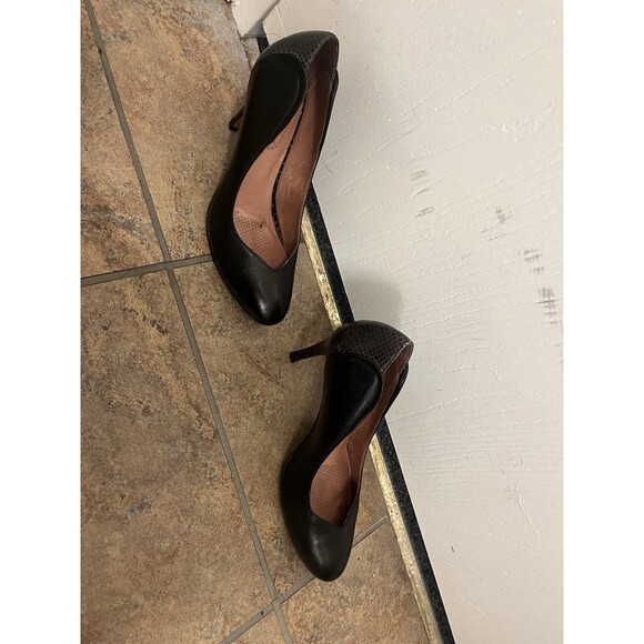 Corso Como Women’s Heels Classic Black Leather 6.5 With Rhinestone In Insole - Picture 7 of 10